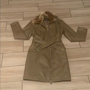 Faux leather coat